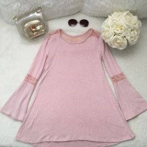 NEW FINAL PRICE Girls Pink Bell Sleeve Dress